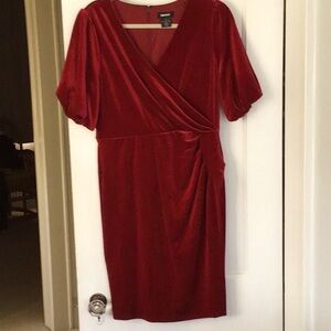 Elegant Red Wrap Dress